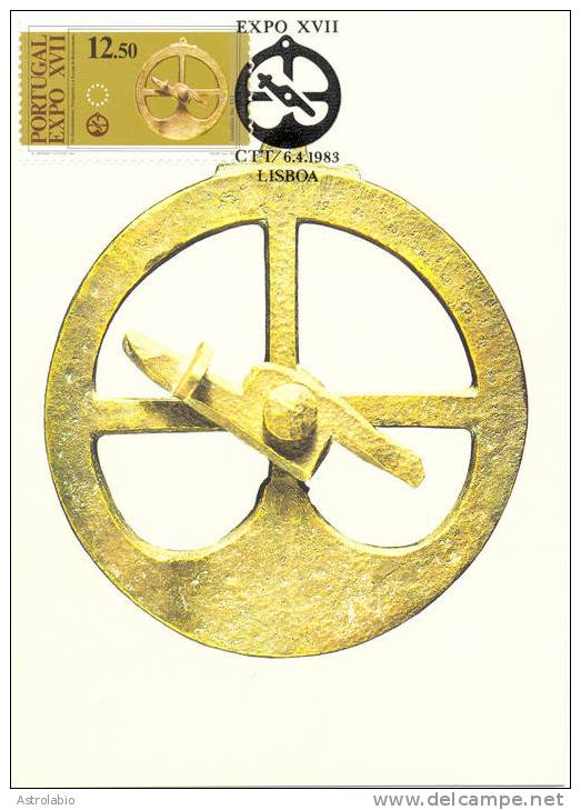 Portugal 1983 " Astrolabe " Maximum Card Yvert 1575 - Relojería