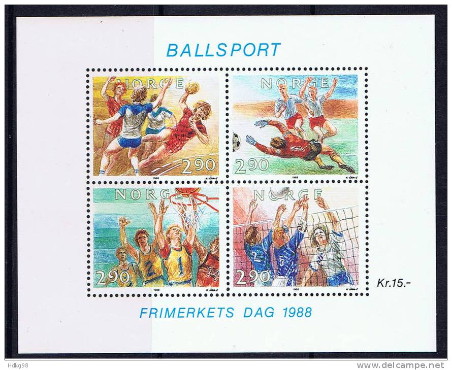 N Norwegen 1988 Mi 1003-06 Bl. 10 Mnh - Gebraucht