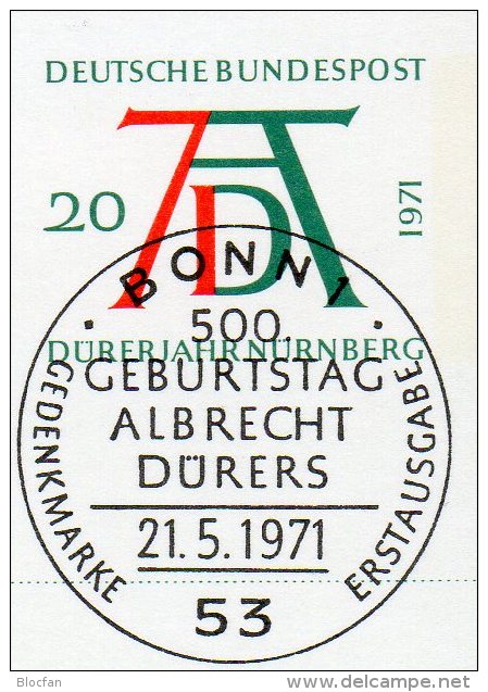 Albertina Wien Bild Flügel Nebelkrähe Dürer BRD PSo 3/03 ** Plus O 3€ Postkarte SST BONN Dürers Signum Post Card Germany - Religión