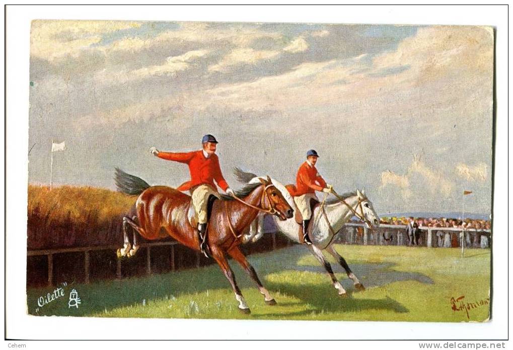 ILLUSTRATEUR RAPHAEL TUCK OLIETTE COURSE DE CHEVAUX HORSE RACING STEEPLE CHASE - Tuck, Raphael