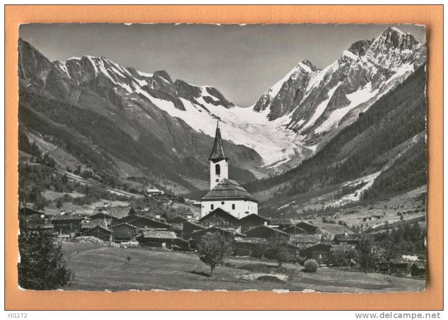 D925 Kippel Im Lötschental, Kirche, Ahnengrat, Langgletscher, Sattelhorn, Schienhorn - Kippel