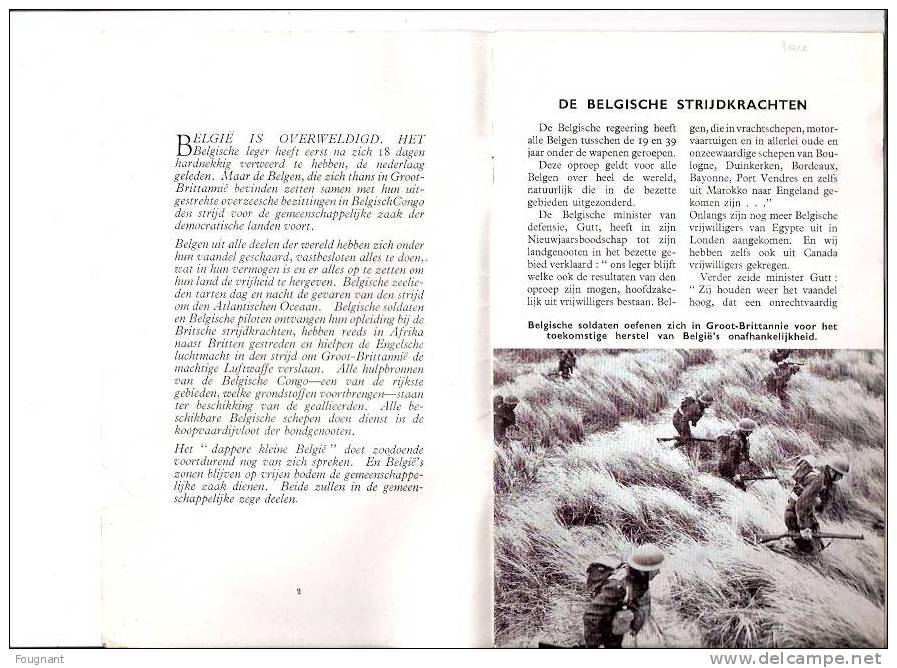 BELGIQUE : BELGEN BESTRIJDEN HITLER.16 Pages.Photos.Edité à LONDRES:1940?.RARE.léger Manque Couverture. - Histoire