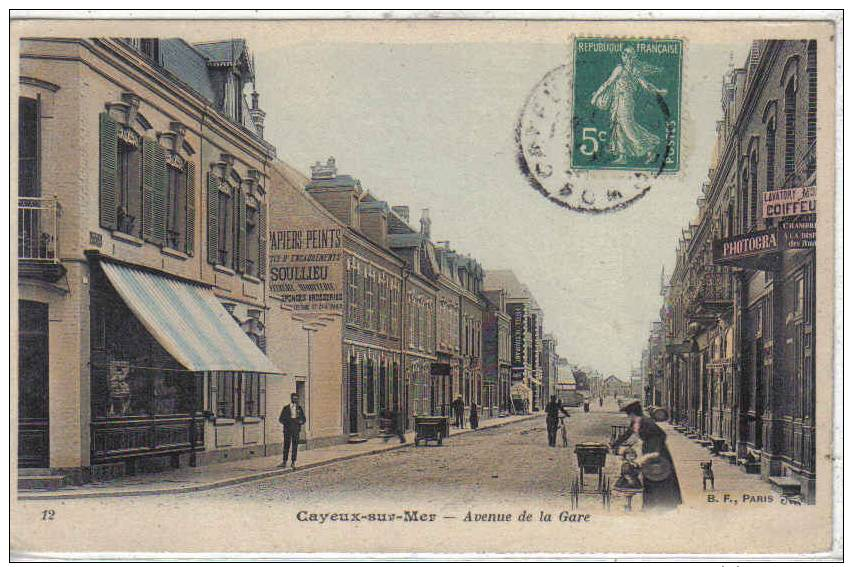 80, Somme, CAYEUX-SUR-MER, Avenue De La Gare, Colorisée, Animations,Scan Recto-Verso - Cayeux Sur Mer