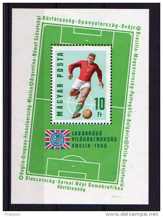 Hongrie 1966, Coupe Du Monde Football à Londres, Bf 59  ** Sans Charnière ++Postfrich++Mint N.H.++ - Autres & Non Classés