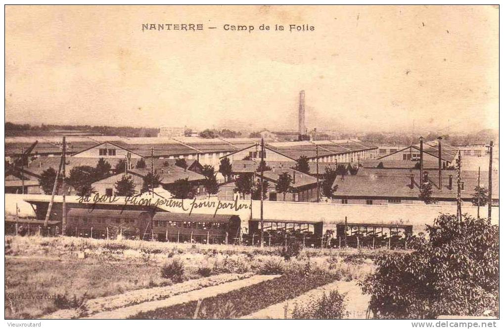 CPA.  ANIMEE.  NANTERRE . CAMP DE LA FOLIE. DATEE 192? - Nanterre