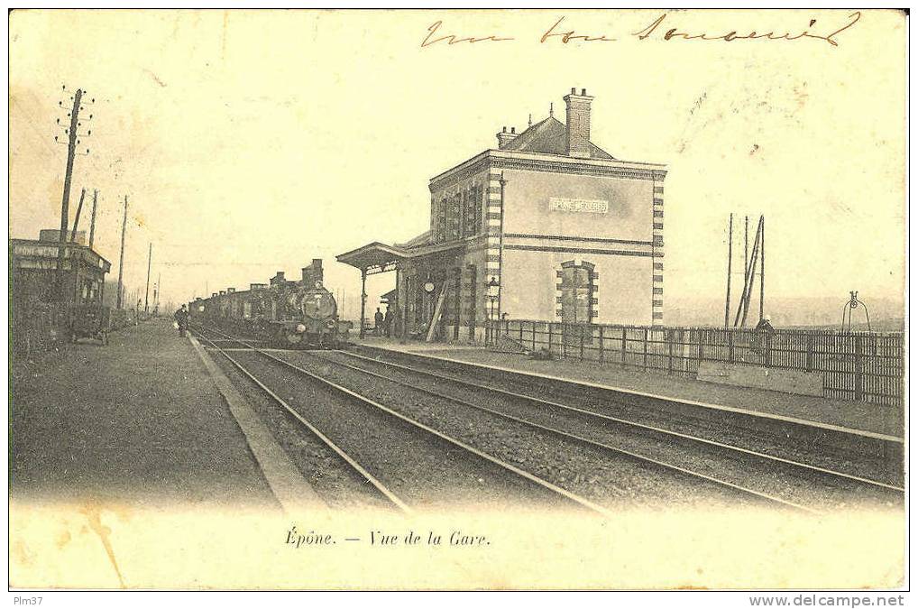 EPONE - Vue De La Gare - Intérieur Avec Train - Voy. 1903 - Epone