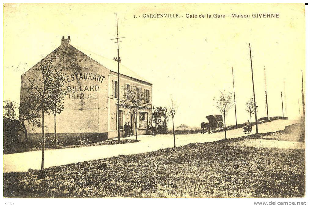 GARGENVILLE - Café De La Gare - Circulé, Défaut Coin Inf. à Gauche - Gargenville