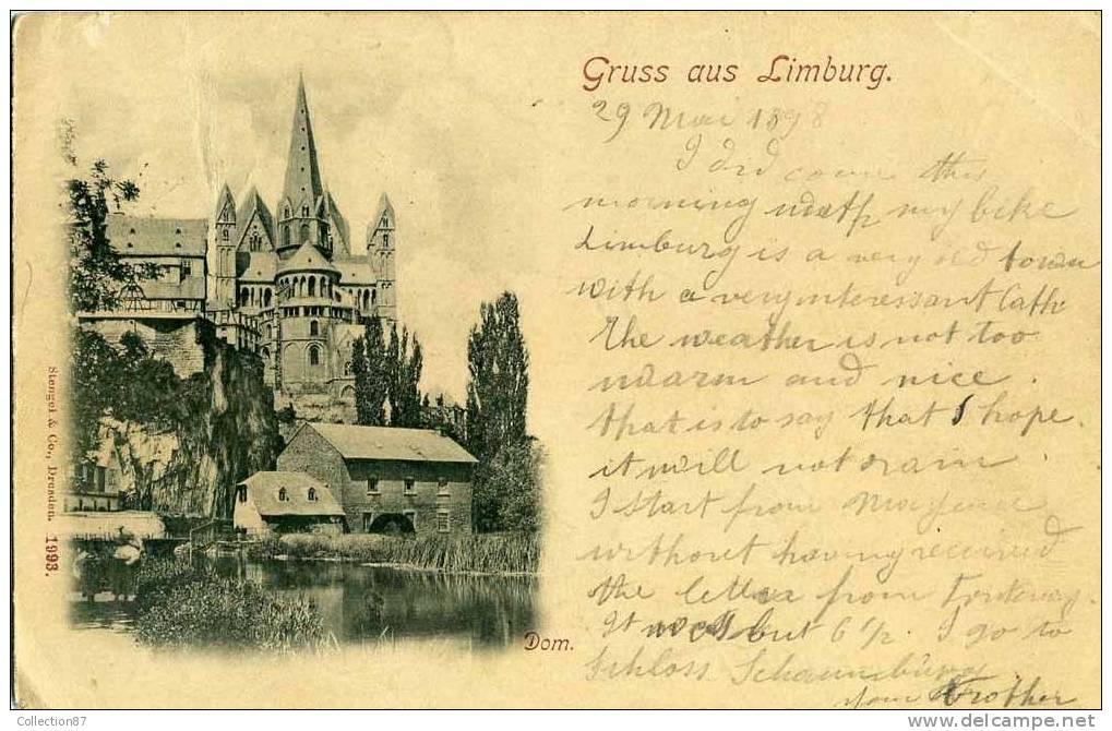 ALLEMAGNE - HESSE - GRUSS AUS LIMBURG - MOULIN à EAU - VOYAGEE 1898 - Limburg
