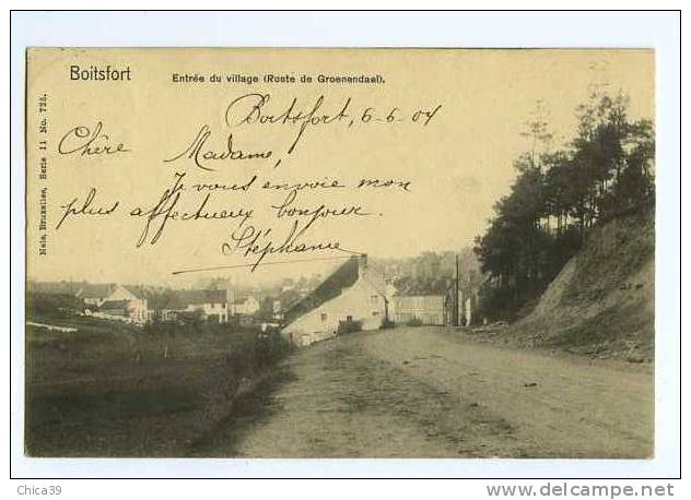 0036112  -  BOITSFORT   -   Entrée Du Village ( Route De Groenendael )  1904 - Watermael-Boitsfort - Watermaal-Bosvoorde