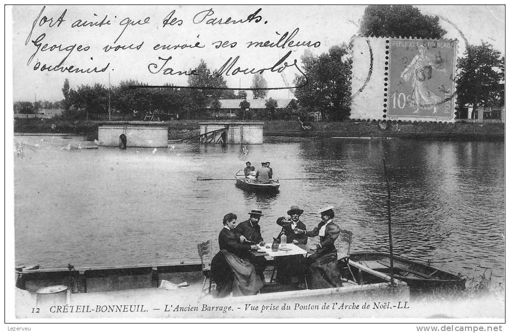 CPA 94 CRETEIL BONNEUIL ANCIEN BARRAGE VUE DU PONTON ARCHE DE NOEL - Creteil