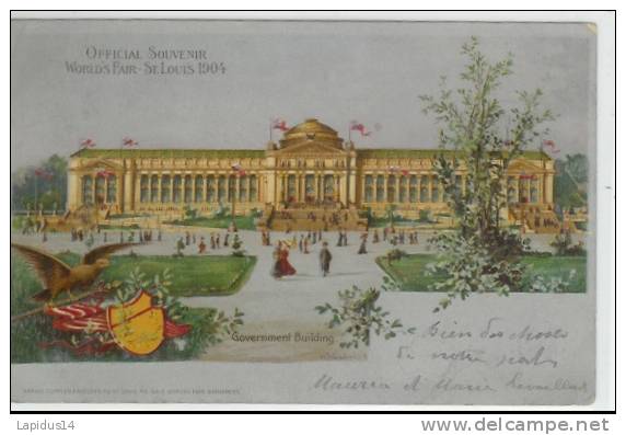 J 345 / CPA  OFFICIAL SOUVENIR WORLDS FAIR SAINT LOUIS 1904 -GOUVERNEMENT BUILDING - Autres & Non Classés