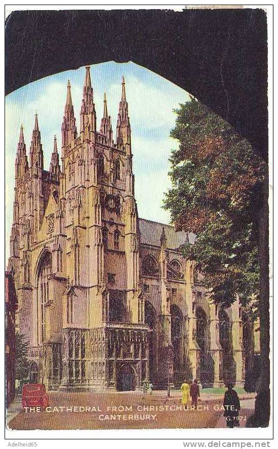 The Cathedral From Christchurch Gate, Canterbury 1959 Valentine's Valesque - Canterbury