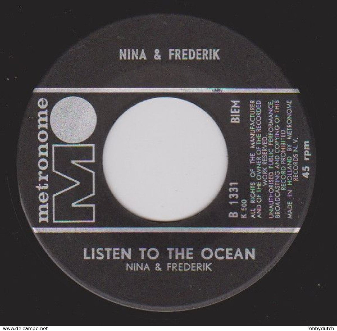 * 7" *  NINA & FREDERIK - LISTEN TO THE OCEAN (Holland Ex-!!!) - Andere - Engelstalig