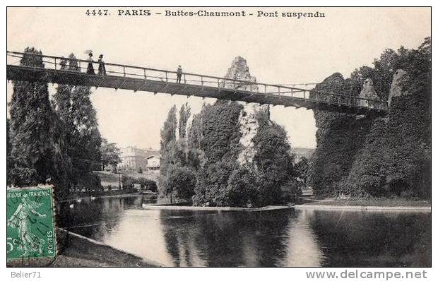 75 / Paris.Buttes De Chaumont. Pont Suspendu - District 19