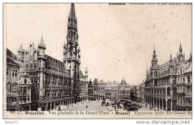 Belgique. Bruxelle. Vue Générale De La Grand Place. Vue De La Place Du Marché - Märkte
