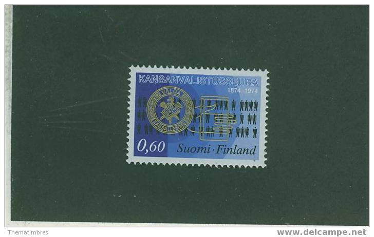 2S0150 Société D Education Populaire Main Livre 715 Finlande 1974 Neuf ** - Unused Stamps