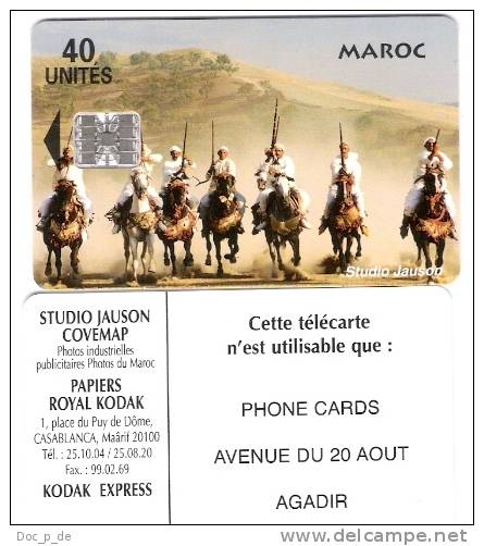 Marokko - Maroc - Studio Jauson - Horse Riding - 40u. - Phone Cards Avenue Du 20 Aout Agadir - Marocco