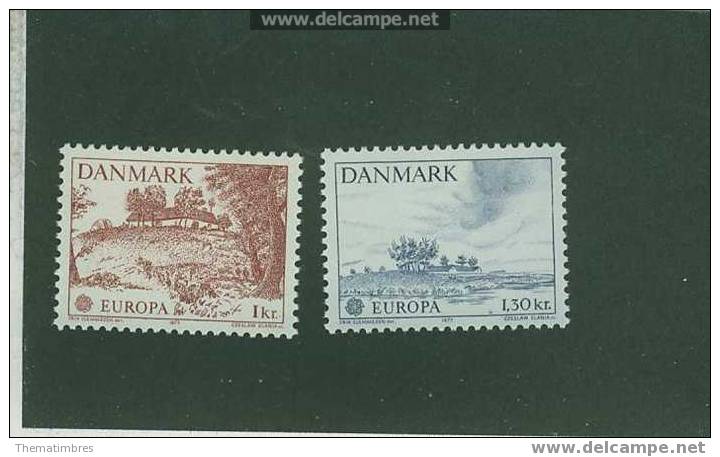 2S0072 Europa Paysages 640 à 641 Danemark 1977 Neuf ** - 1977