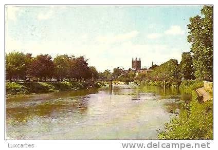 THE RIVER WYE AND CATHEDRAL . HEREFORD. - Herefordshire