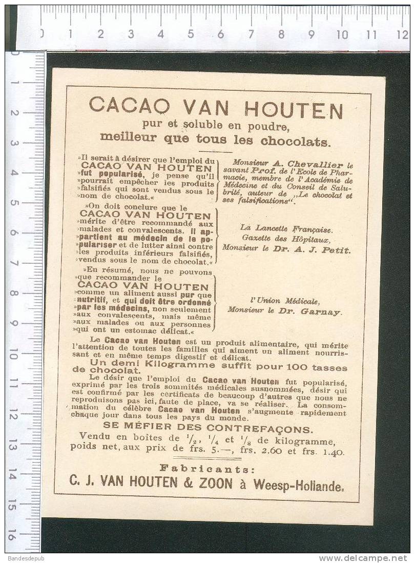 Cacao Van Houten Hollande Jolie Chromo Grand Format Thème Enfant Toilette Bassiine - Van Houten