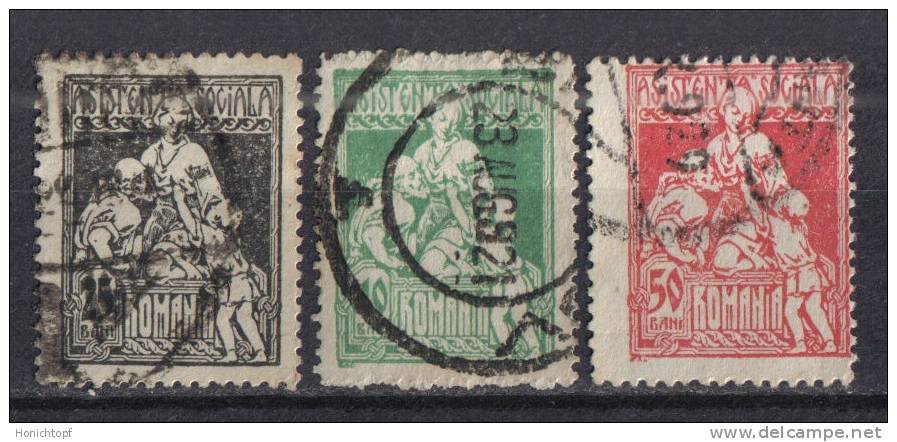 Rumänien; Portomarken, Asistenta; 1921; Michel 9/10 O Und 50 Bani Steuermarke; Krankenpflegerin - Postage Due