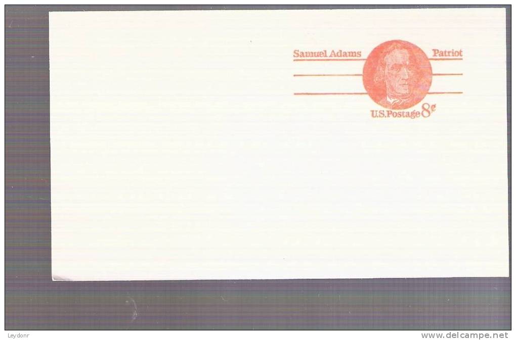 Postal Card - Samuel Adams  - Scott # UX66 - 1961-80