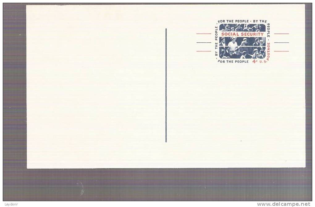 Postal Card - Social Security  - Scott # UX51 - 1961-80