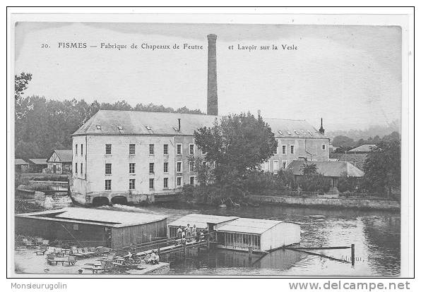 51 )) FISMES, Fabrique De Chapeaux De Feutre Et Lavoir Sur La Vesle, N° 20 CG Edit - Fismes