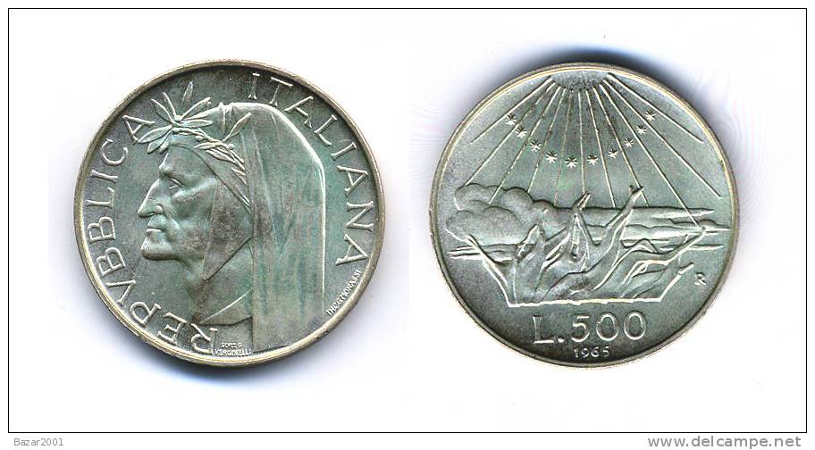 REPUBBLICA ITALIANA - 500 LIRE 1965 Dante - 500 Lire