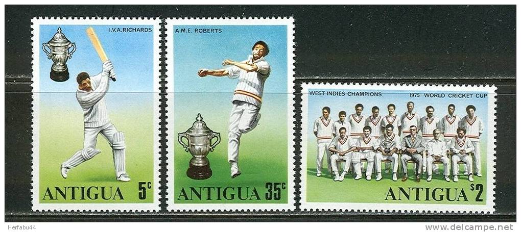 Antigua    World Cricket Cup   Set  SC#  402-04 Mint - Cricket