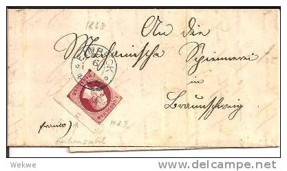 Han009/  HANNOVER - Brief,  Einbeck 1863. Mi. Nr. 14dII, Reihenzahl 12 - Hannover