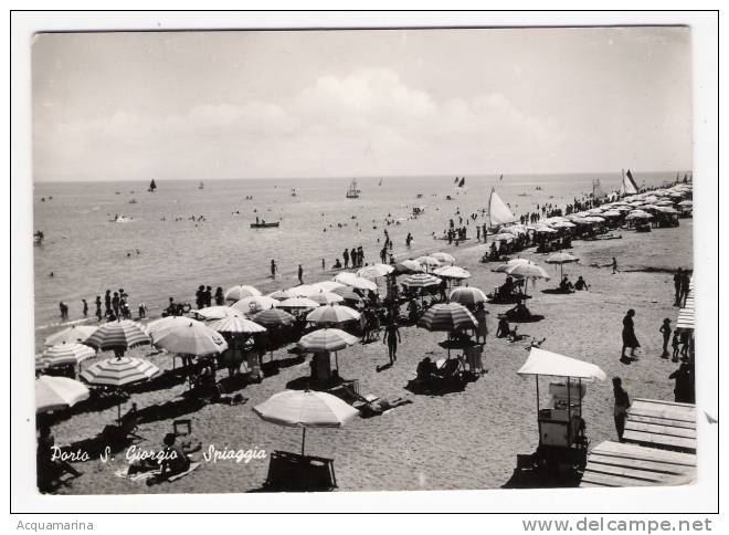 PORTO S. GIORGIO - Spiaggia - Cartolina FG BN V 1951 - Altri & Non Classificati