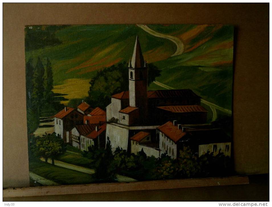 - HAMEAU . HUILE SUR CONTRE-PLAQUE SIGNEE - Oelbilder