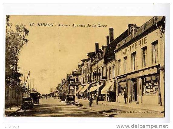 Cpa HIRSON  Avenue De La Gare Imprimerie Marbrerie Ed Gazette De La Tierache18 - Hirson