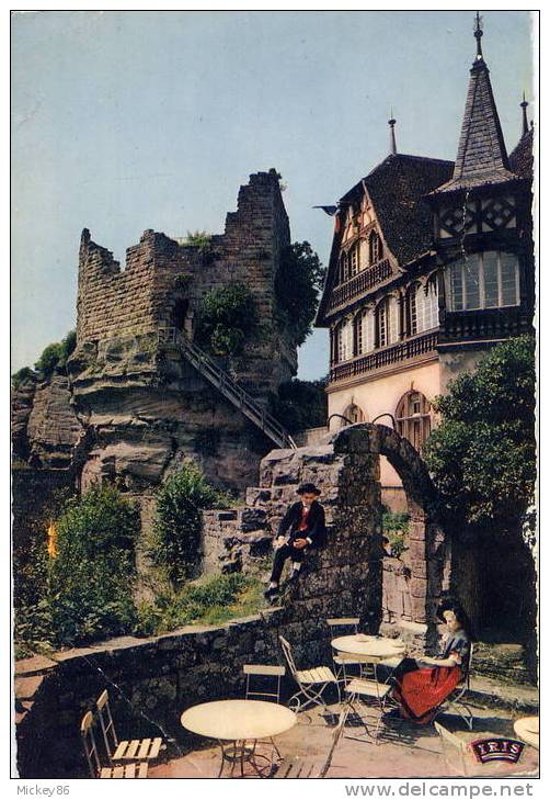 Le HAUT-BARR--1964--Ruines Du Chateau Construit En 1170  (animée Personnages En Costume Régional),cpsm Gd Format N°158 - Barr