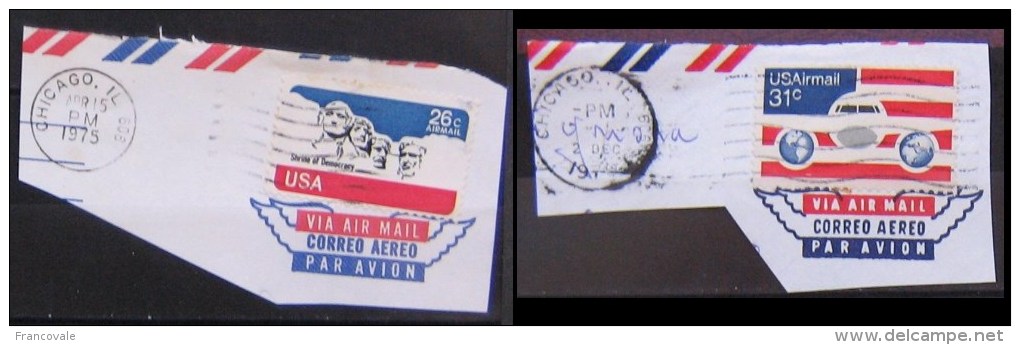 USA Airmail 1974 Scott 88 26c & 1976 Scott 90 31c - 3a. 1961-… Oblitérés