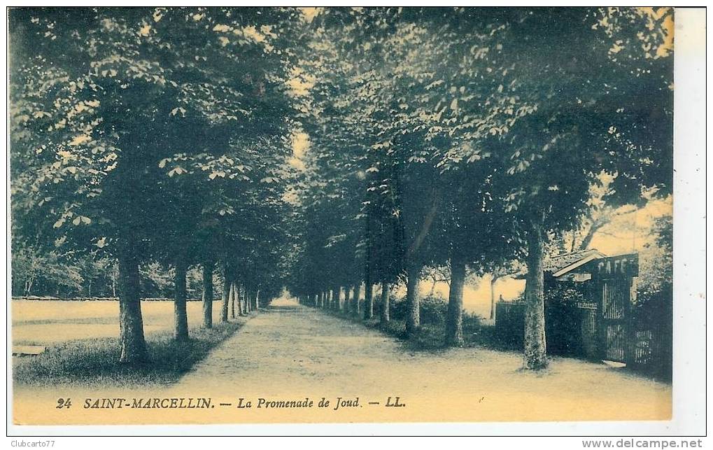 Saint-Marcellin : Café Au Promenade De Joud En 1928. - Saint-Marcellin
