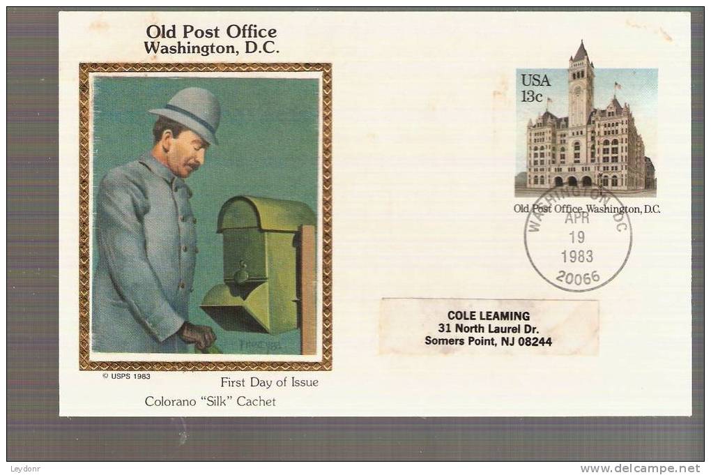 FDC Postal Card - Old Post Office, Washington D.C. Scott UX99 - 1981-1990