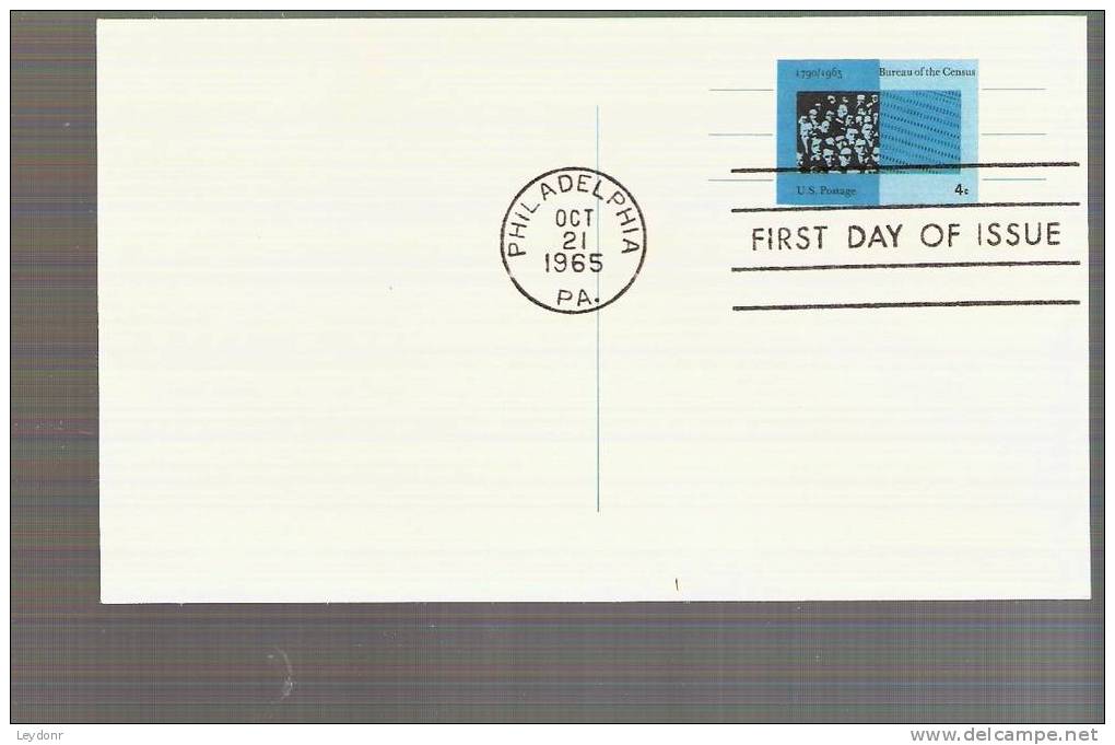 FDC Postal Card -  Bureau Of The Census - Scott UX53 - 1961-1970