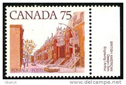 Canada Unitrade 724  MNH VF Right Margin Single With Selvedge. Row Houses - Ongebruikt