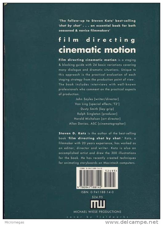 Steven D. Kaltz : Film Directing, Cinematic Motion, A Workshop For Staging Scenes - Cultural