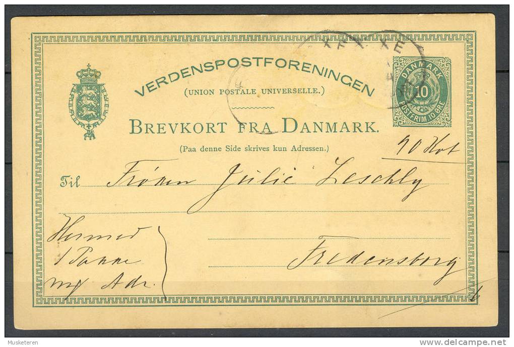 Denmark Uprated Stationery Ganzsache UPU Used As Address Card Freight Bill SCARCE - Postal Stationery