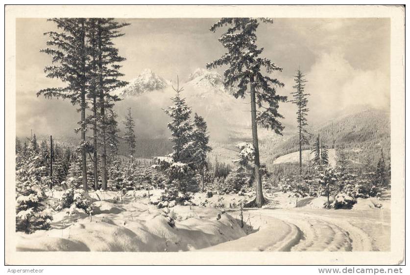 VYSOKE TATRY ...NA LOMNICKY STIT OD MATLIAR CPA VOYAGEE CIRCA 1925 RARE - Slowakije