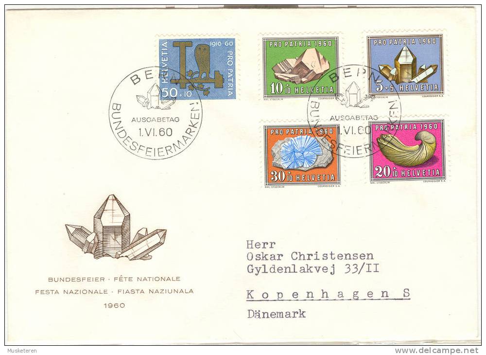 Switzerland Pro Patria FDC Cover 1960 To Denmark - Gebraucht