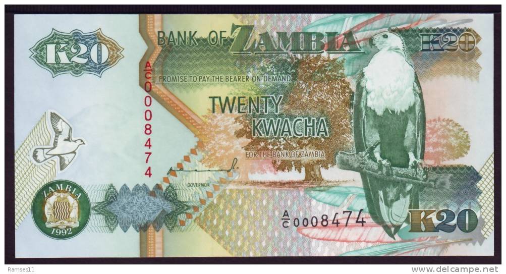 SAMBIA / ZAMBIA - 20 Kwacha 1992 Unc - Sambia