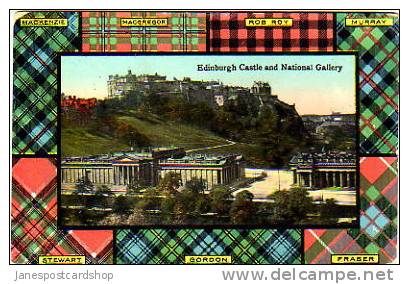 Various TARTANS  Surround Edinburgh Castle & National Gallery - EDINBURGH - Scotland - Midlothian/ Edinburgh