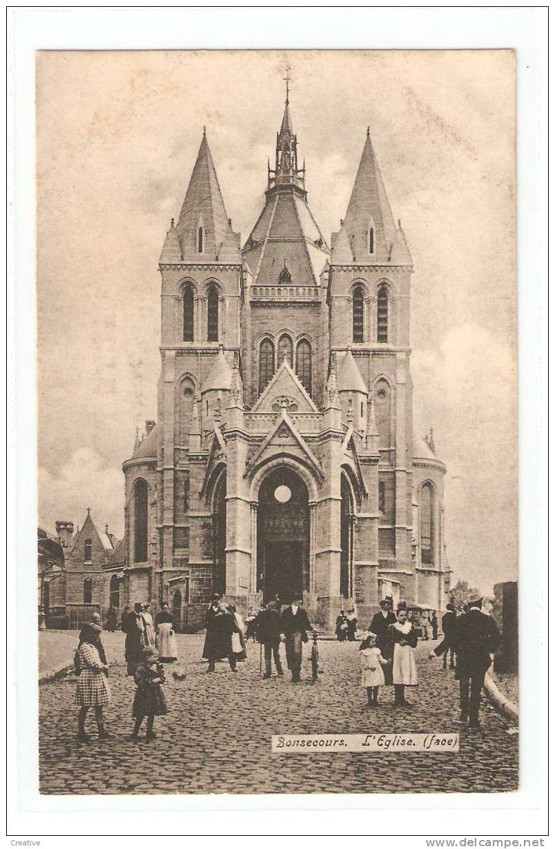 BONSECOURS 1907.L'Eglise  Cpa Animée - Péruwelz