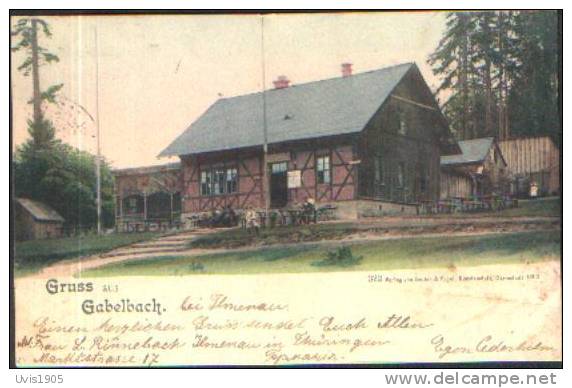 AK.Gruss Aus Gabelbach. - Ilmenau