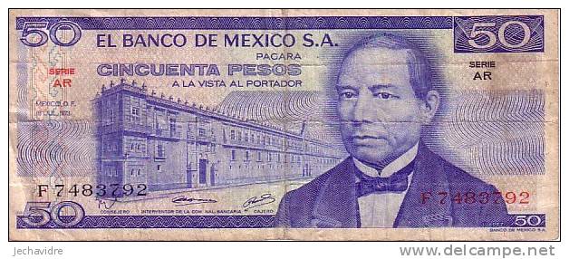 MEXIQUE   50 Pesos  Daté Du 18-07-1973   Pick 65a    ***** QUALITE  F ***** - Mexique