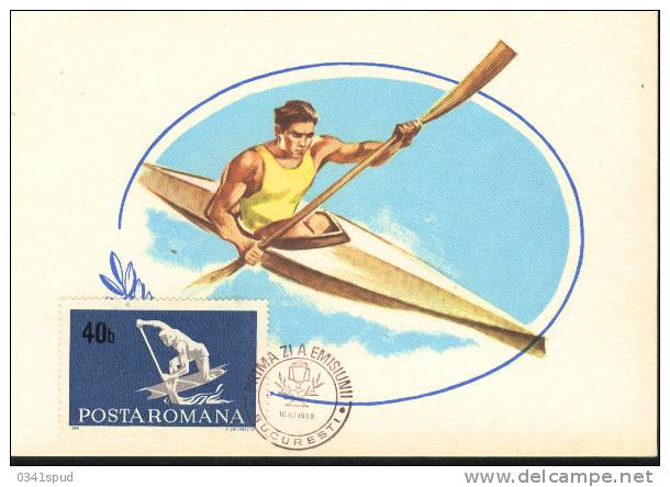 1969  Roumanie  Carte Maximum  Canoe  Canoa - Canoë